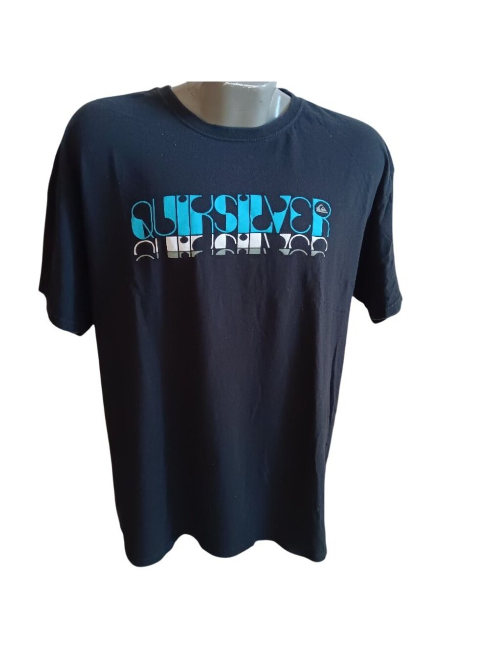 Y2K Quiksilver XL Vintage T-shirt Mens Black Graphic Tee Shirt Mexico